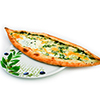 Pide mit Käse, Spinat und Ei